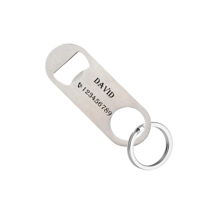 Bottle Opener Keyring - Personalized Keychain Laser Engrave Stainless Steel