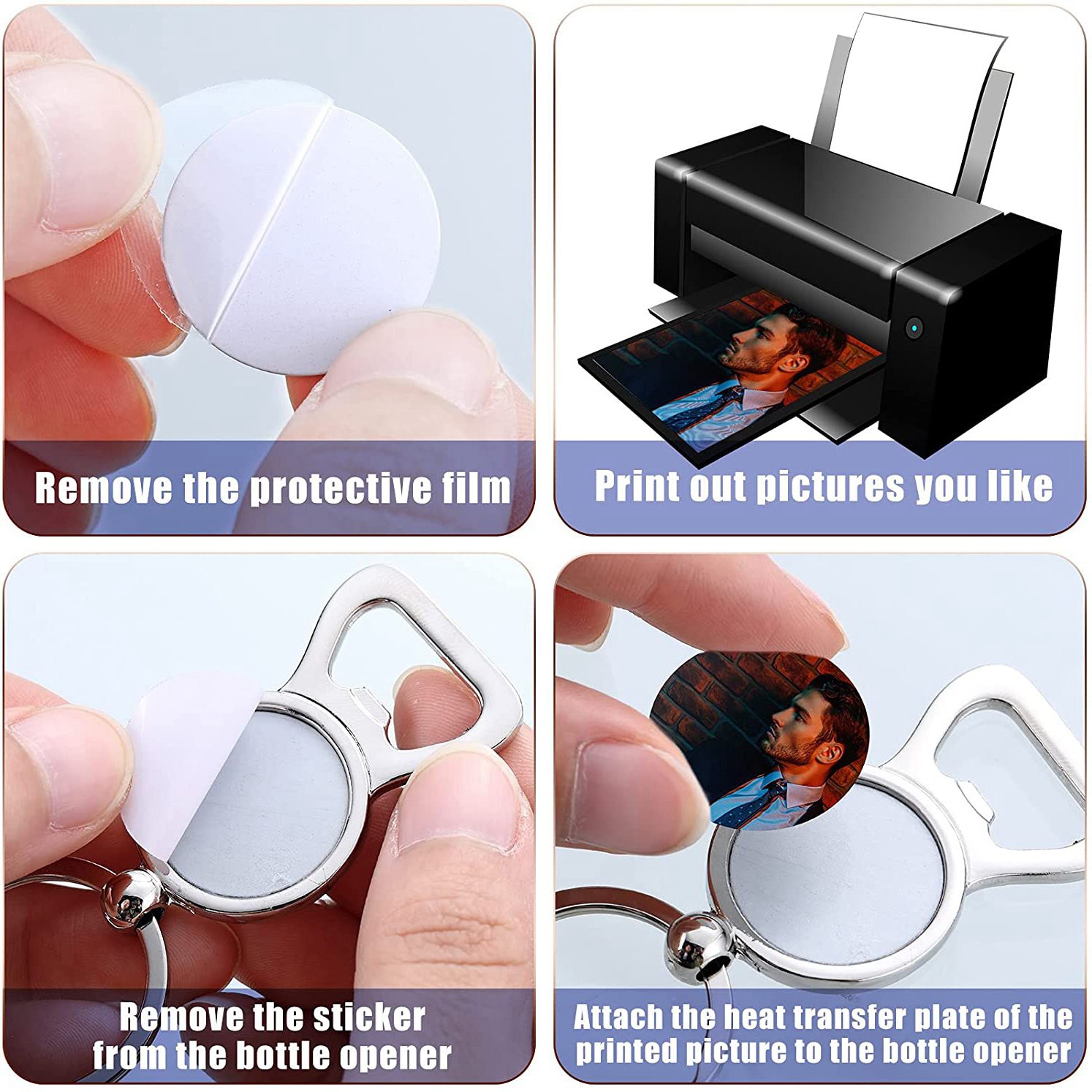 AED7-10 Pcs Sublimation Blank  - огляд і ціна Bottle Opener Keyring