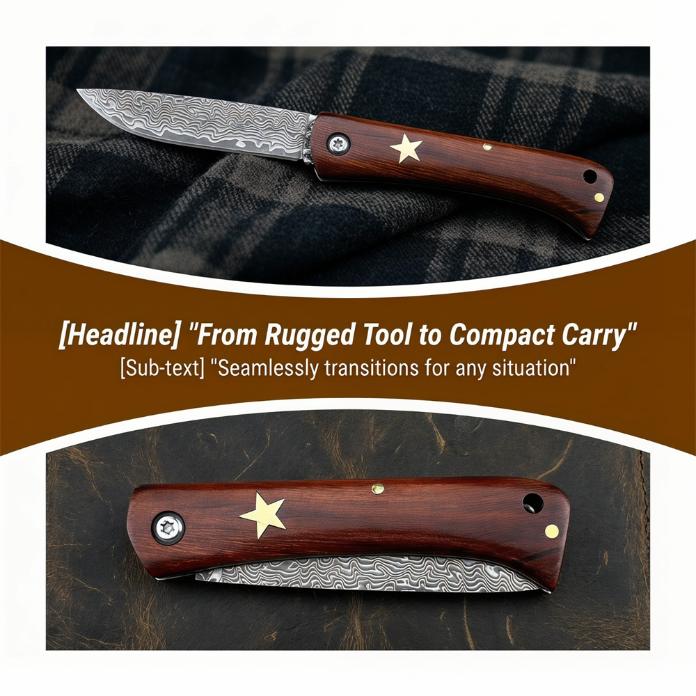 Compact Outdoor Survival Damas - огляд і ціна Edc Pocket Carry Fixed Blade
